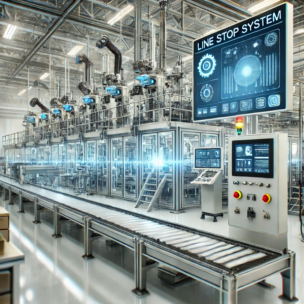 Smart Line Stop Systems in a modern manufacturing setup showcasing advanced technology and efficiency.